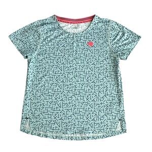 Rabbit Race Pace Tee Womens Small Blue Maze Running Lightweight Geometric